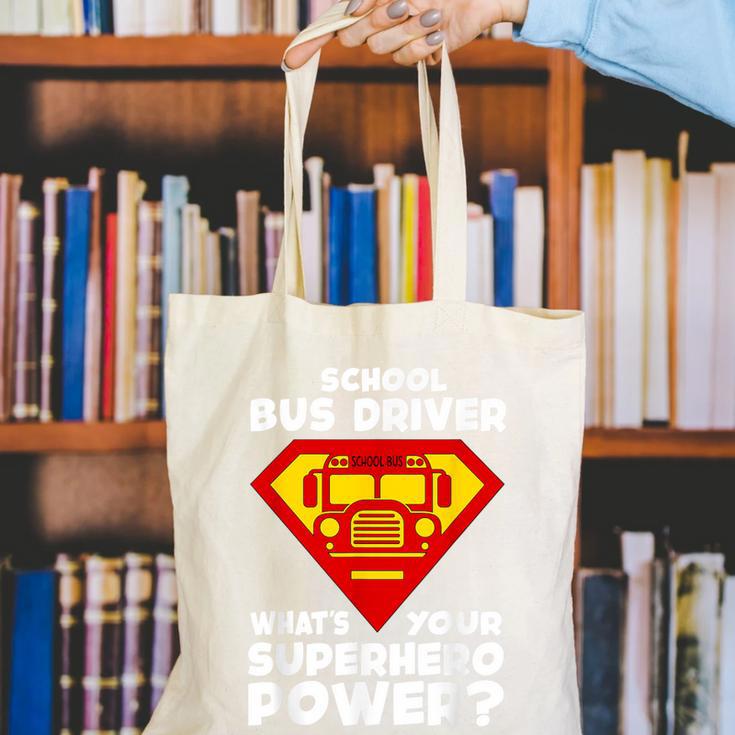 School Bus Driver Superhero Back To School Canvas Tote Bag School Bus Driver Superhero Back To School Canvas Tote Bag