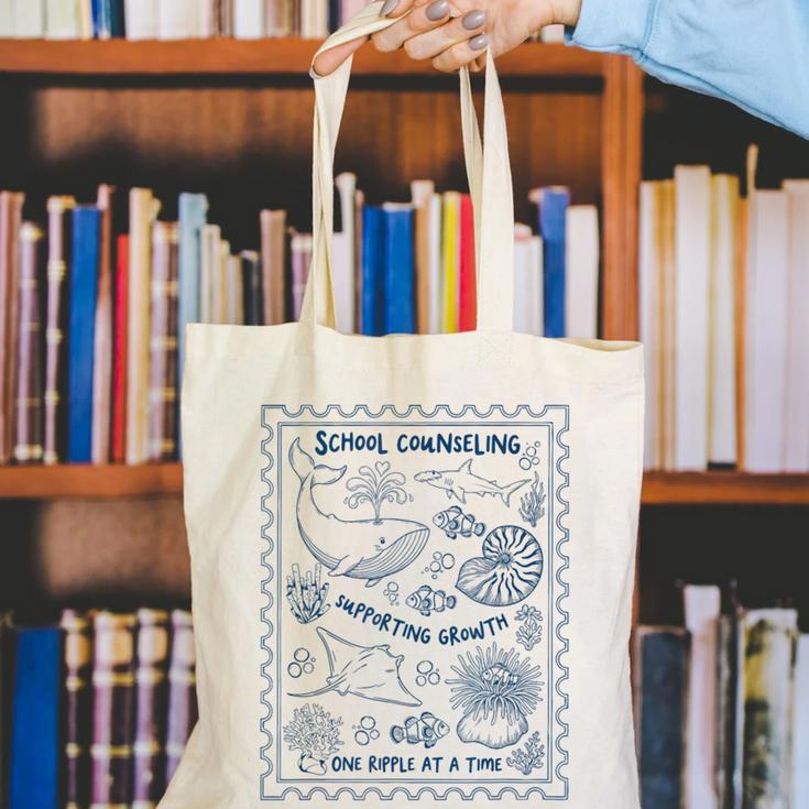 School Counselor Ocean Guidance Counselor Back To School Canvas Tote Bag School Counselor Ocean Guidance Counselor Back To School Canvas Tote Bag