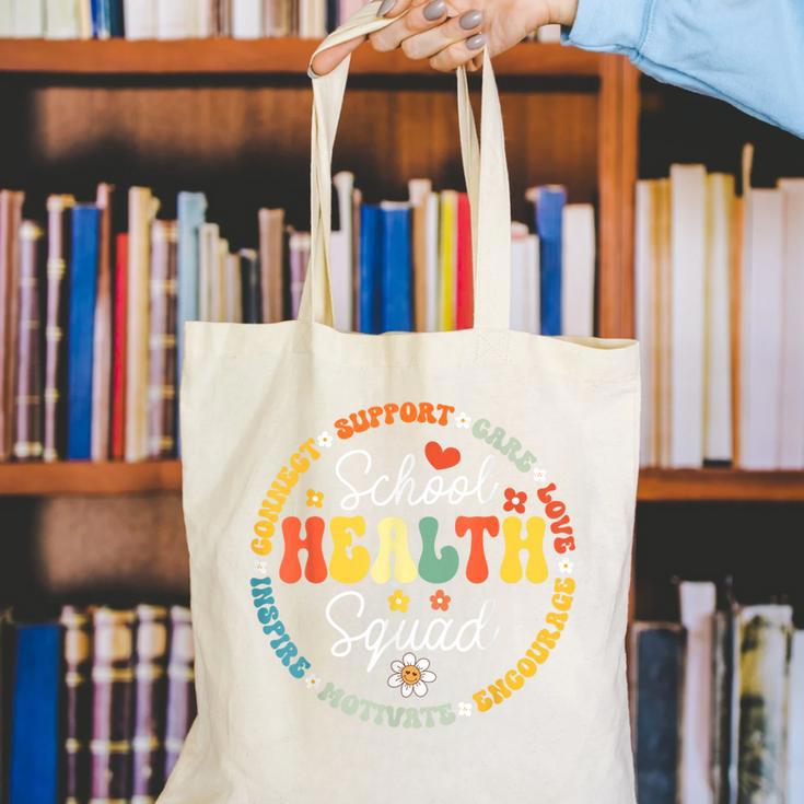 School Health Squad Back To School Nurse Squad Canvas Tote Bag
