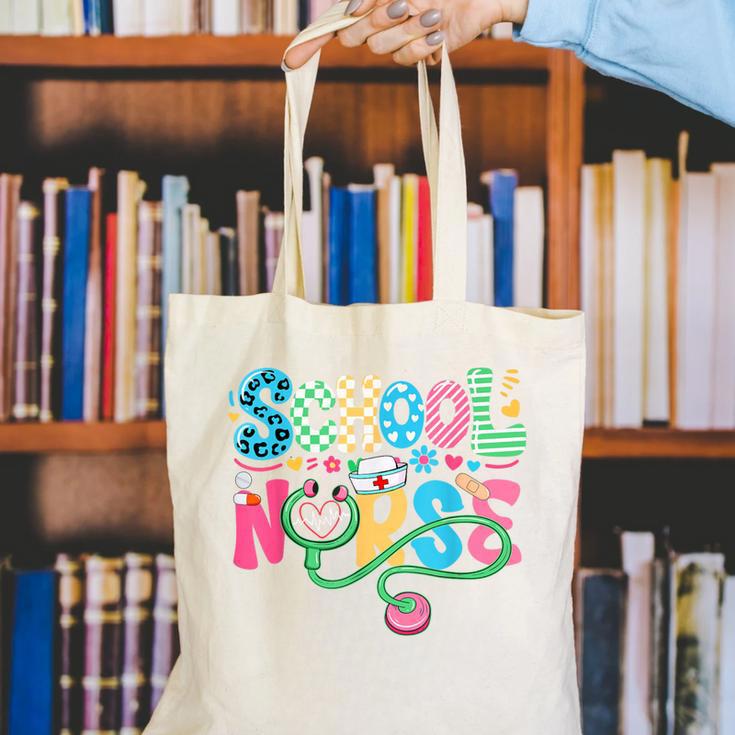 School Nurse Colorful Costume Back To School Nursing Job Canvas Tote Bag