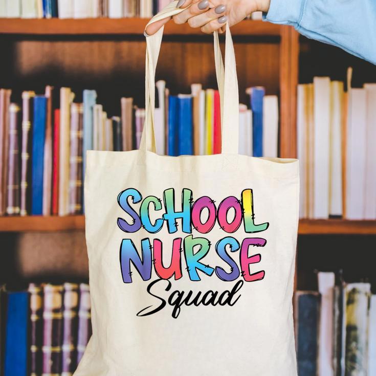 School Nurse Squad Tie Dye Back To School Appreciation Canvas Tote Bag