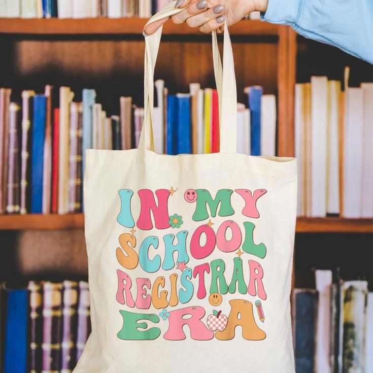 In My School Registrar Era Retro Back To School Canvas Tote Bag In My School Registrar Era Retro Back To School Canvas Tote Bag