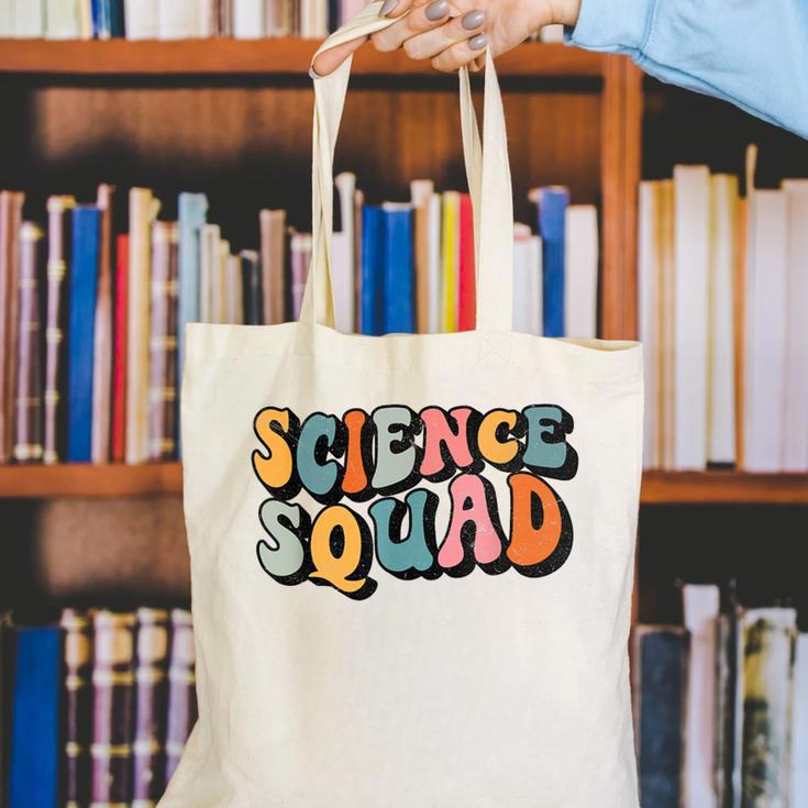 Science Squad Retro Groovy Back To School Matching Teaching Canvas Tote Bag