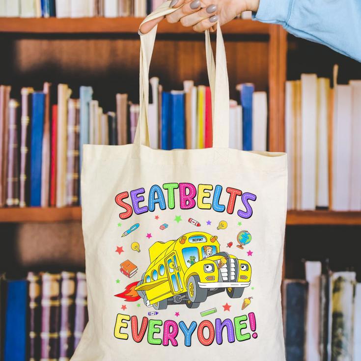 Seatbelt School Bus Driver Everyone Back To School Canvas Tote Bag Seatbelt School Bus Driver Everyone Back To School Canvas Tote Bag
