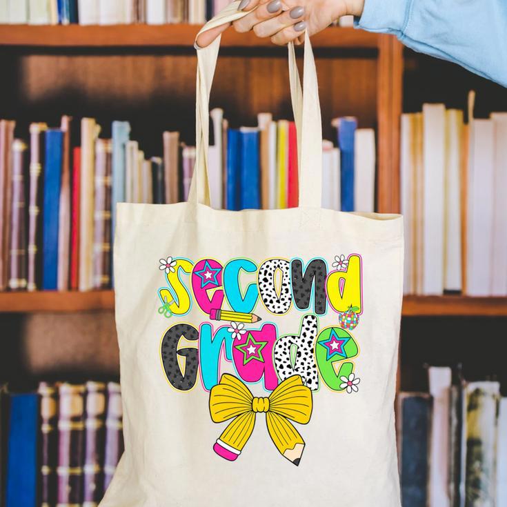Second Grade Coquette Bow First Day Of School Back To School Performance Canvas Tote Bag