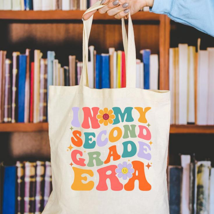 In My Second Grade Era Back To School Retro Groovy 2nd Grade Canvas Tote Bag