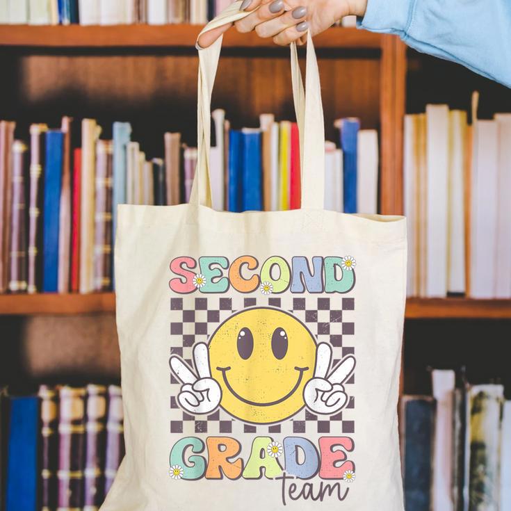 Second Grade Team Smile Face 2nd Grade Back To School Canvas Tote Bag Second Grade Team Smile Face 2nd Grade Back To School Canvas Tote Bag