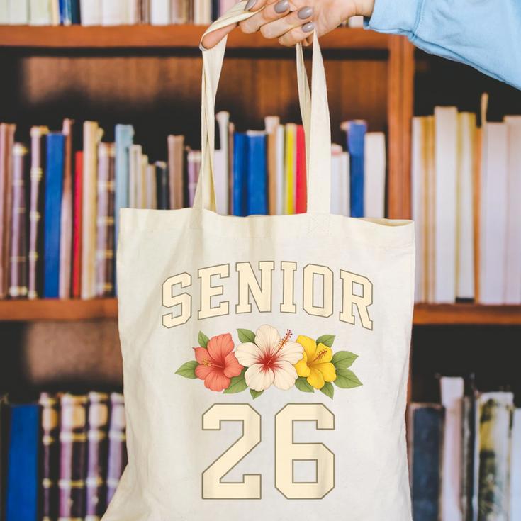 Senior Class Of 2026 Hibiscus Floral Girls Back To School Canvas Tote Bag