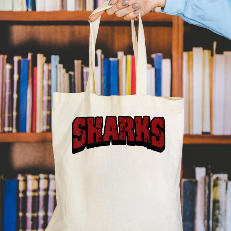 Sharks Back To School Spirit M Canvas Tote Bag Sharks Back To School Spirit M Canvas Tote Bag
