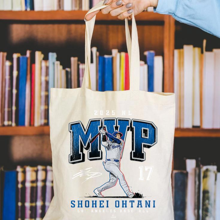 Shohei Ohtani 2025 NL MVP Los Angeles Baseball MLBPA Canvas Tote Bag Shohei Ohtani 2025 NL MVP Los Angeles Baseball MLBPA Canvas Tote Bag