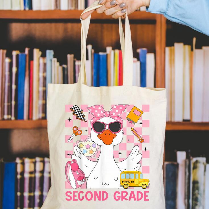 Silly Goose Second Grade Back To School Coquette Girly Canvas Tote Bag