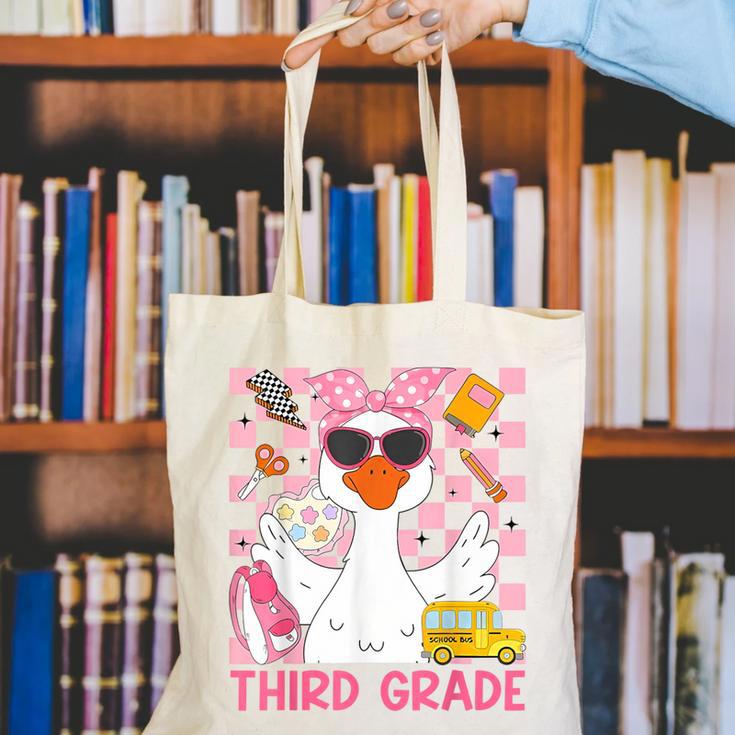 Silly Goose Third Grade Grade Back To School Coquette Girly Canvas Tote Bag Silly Goose Third Grade Grade Back To School Coquette Girly Canvas Tote Bag