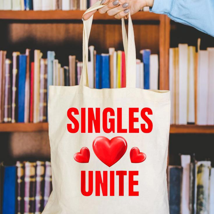 Singles Unite Valentines Day Humor For Singles Raglan Baseball Tee Canvas Tote Bag Singles Unite Valentines Day Humor For Singles Raglan Baseball Tee Canvas Tote Bag
