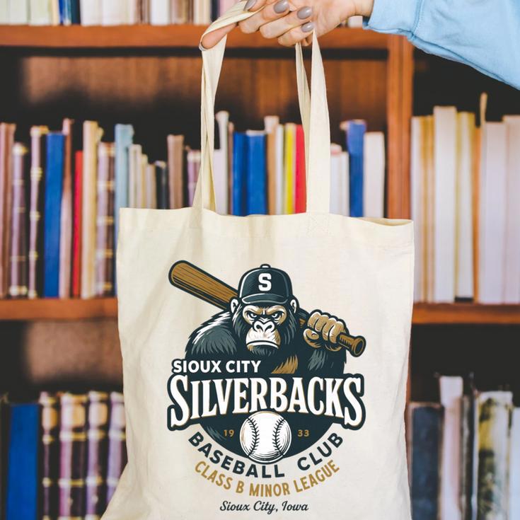 Sioux City Silverbacks Retro Minor League Baseball Canvas Tote Bag Sioux City Silverbacks Retro Minor League Baseball Canvas Tote Bag