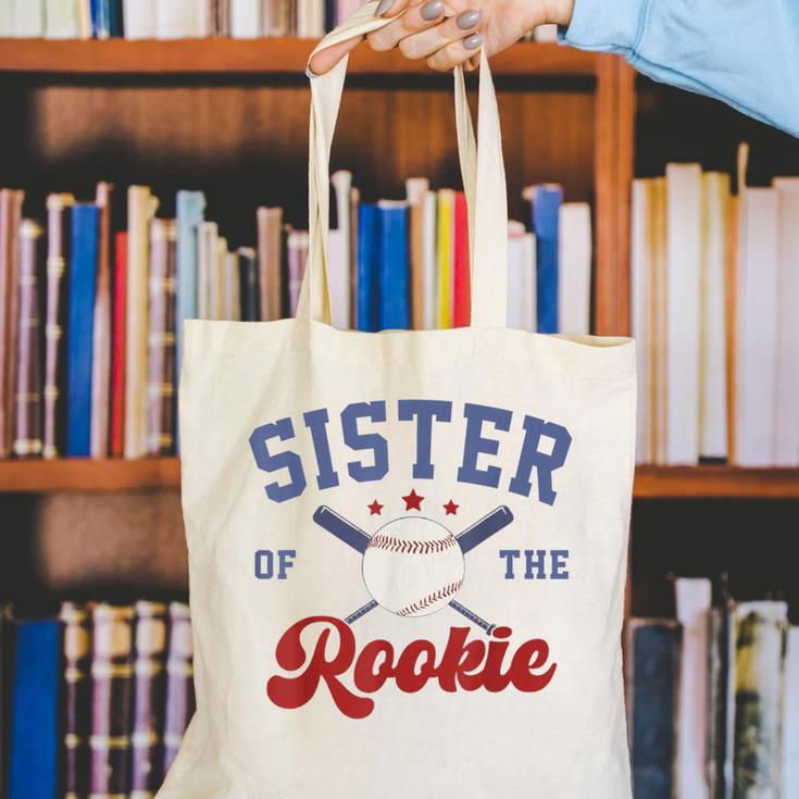Sister Of Rookie 1st Birthday Baseball Boy Family Matching Canvas Tote Bag