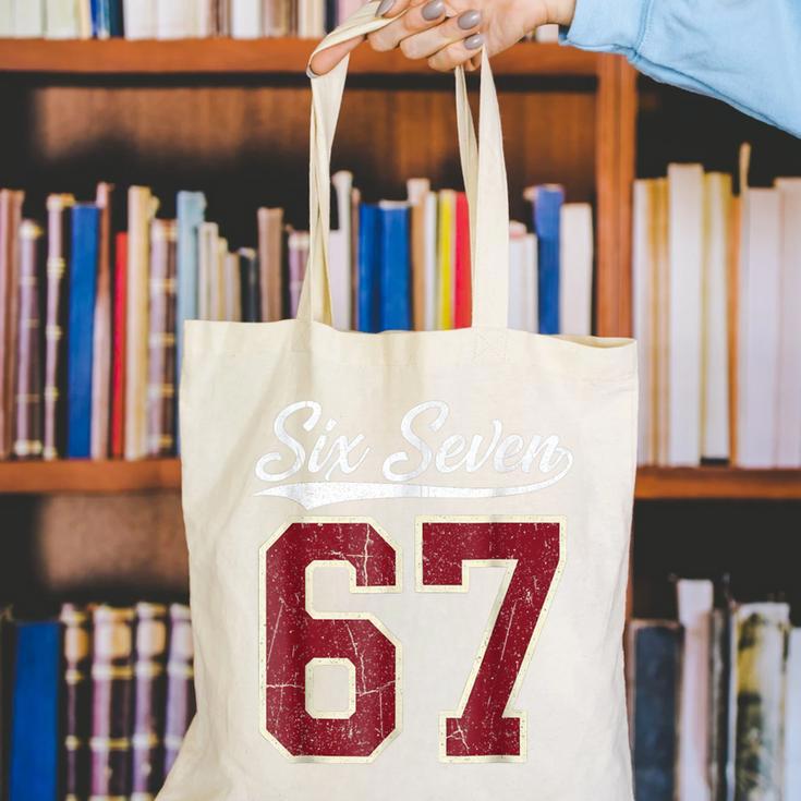 Six Seven Meme Boys Girls Kids 67 Baseball Jersey Canvas Tote Bag Six Seven Meme Boys Girls Kids 67 Baseball Jersey Canvas Tote Bag