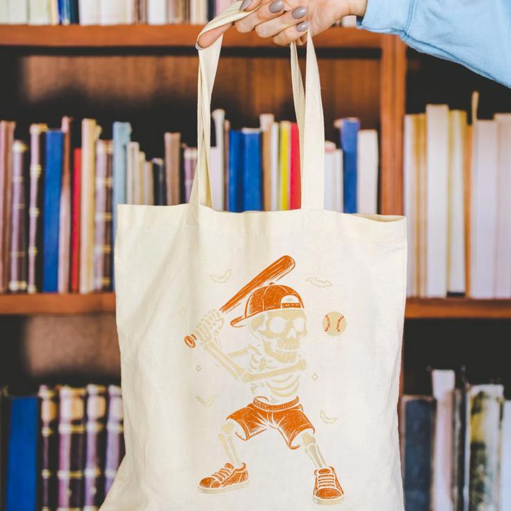 Skeleton Baseball Player Costume Halloween Men Boys Canvas Tote Bag Skeleton Baseball Player Costume Halloween Men Boys Canvas Tote Bag