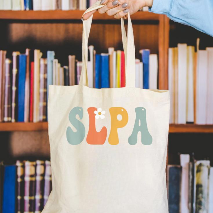 SLPA Groovy Women Appreciation Day Hello Back To School Canvas Tote Bag SLPA Groovy Women Appreciation Day Hello Back To School Canvas Tote Bag