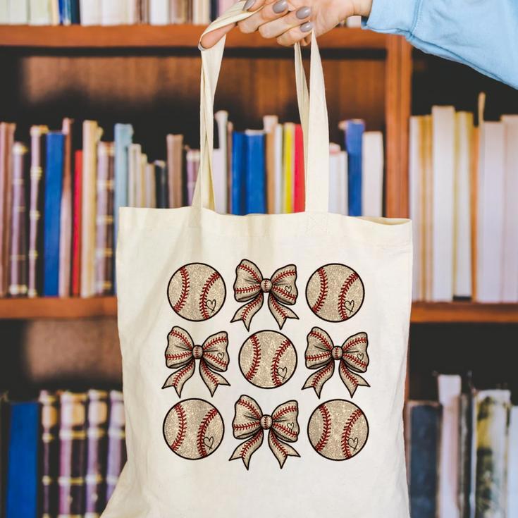 Soccer Bow Game Day Baseball Coquette Bow Women Girls Canvas Tote Bag Soccer Bow Game Day Baseball Coquette Bow Women Girls Canvas Tote Bag