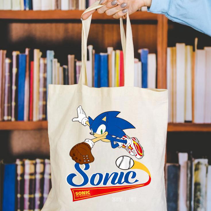 Sonic The Hedgehog Sonic Baseball Est 1991 Canvas Tote Bag