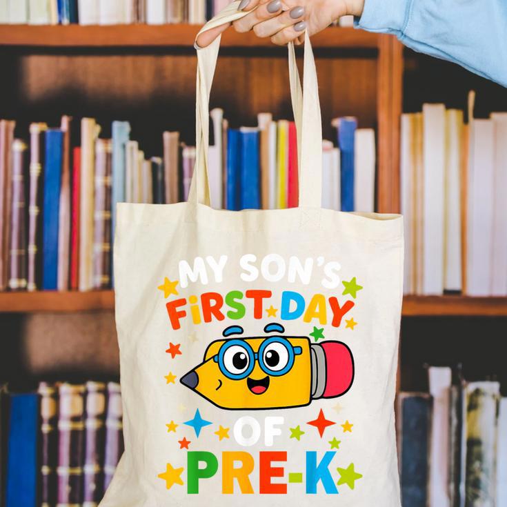 My Son's First Day Of Pre-K Back To School Kids Canvas Tote Bag