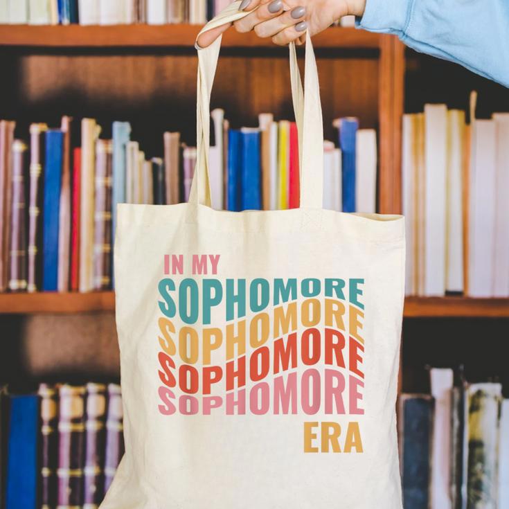 In My Sophomore Era High School 10th Grade Back To School Canvas Tote Bag In My Sophomore Era High School 10th Grade Back To School Canvas Tote Bag