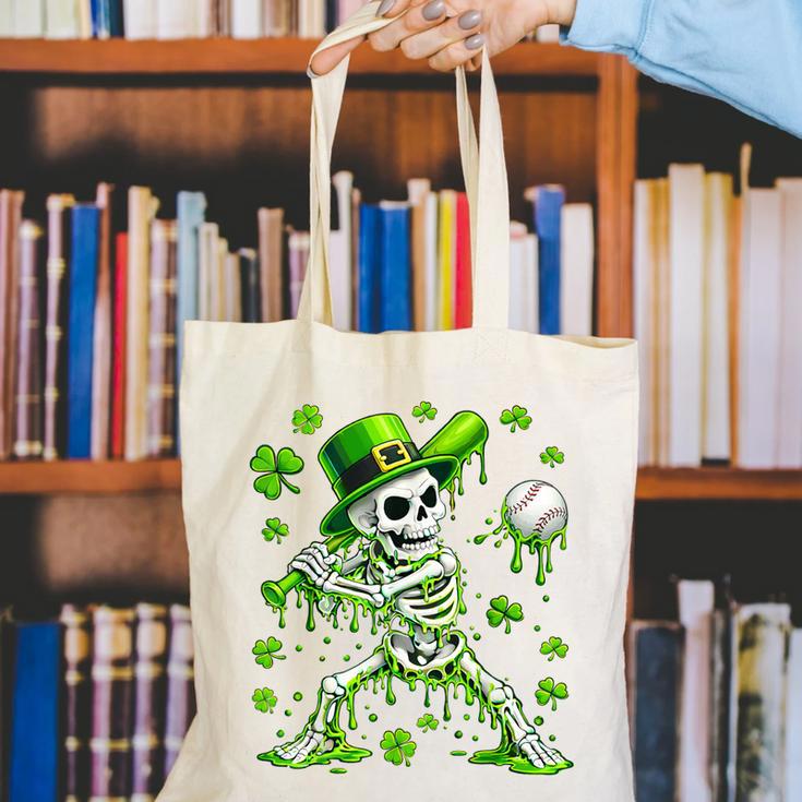 St Patricks Day Baseball Skeleton Irish Leprechaun Hat Boys Canvas Tote Bag