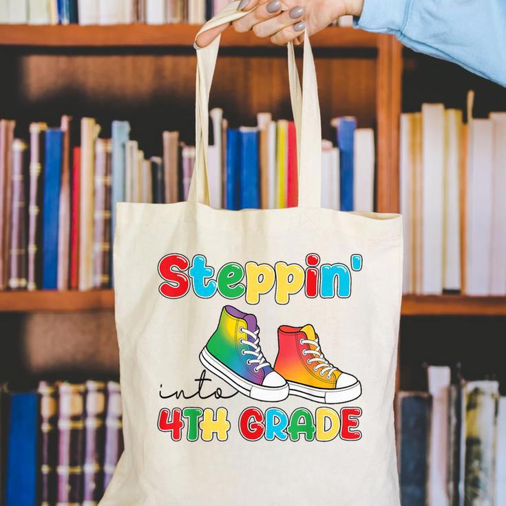 Steppin Into Fourth Grade Back To School First Day 4th Grade Canvas Tote Bag Steppin Into Fourth Grade Back To School First Day 4th Grade Canvas Tote Bag