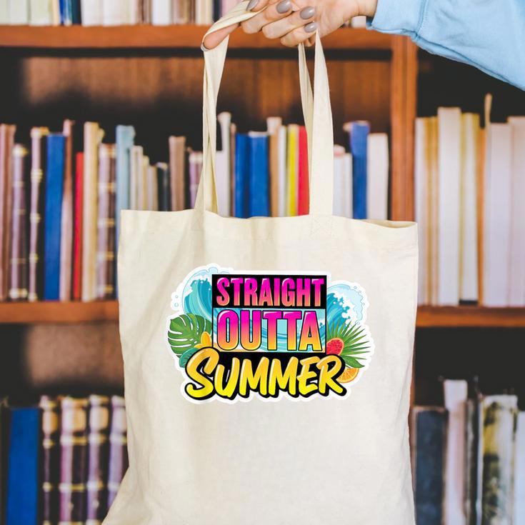Straight Outta Summer Back To School First Day Fall Autumn Canvas Tote Bag