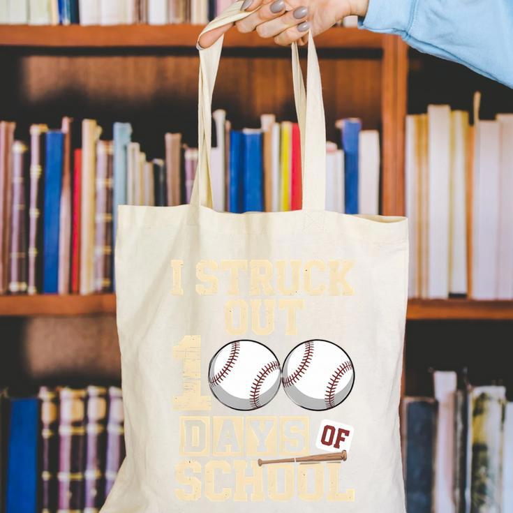 I Struck Out 100 Days Of School Baseball Fan Students Batter Premium Tri-Blend Canvas Tote Bag I Struck Out 100 Days Of School Baseball Fan Students Batter Premium Tri-Blend Canvas Tote Bag