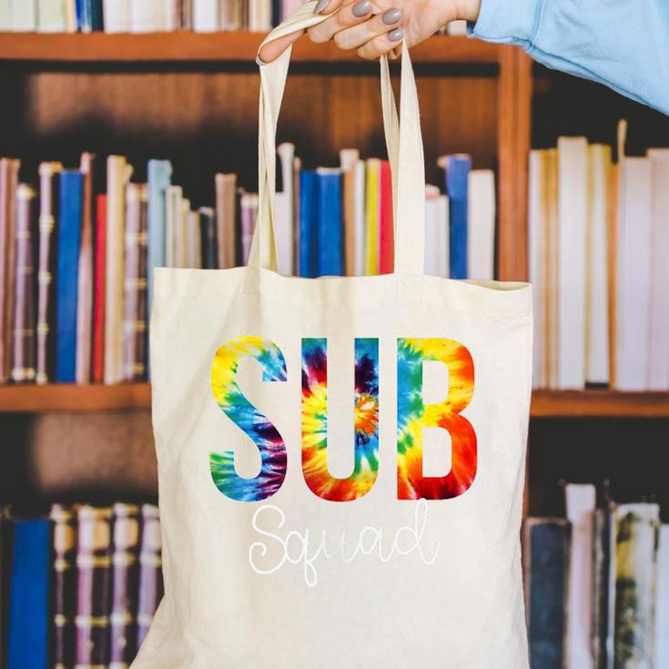 Sub Squad For Work Tie Dye Back To School Appreciation Day Canvas Tote Bag Sub Squad For Work Tie Dye Back To School Appreciation Day Canvas Tote Bag