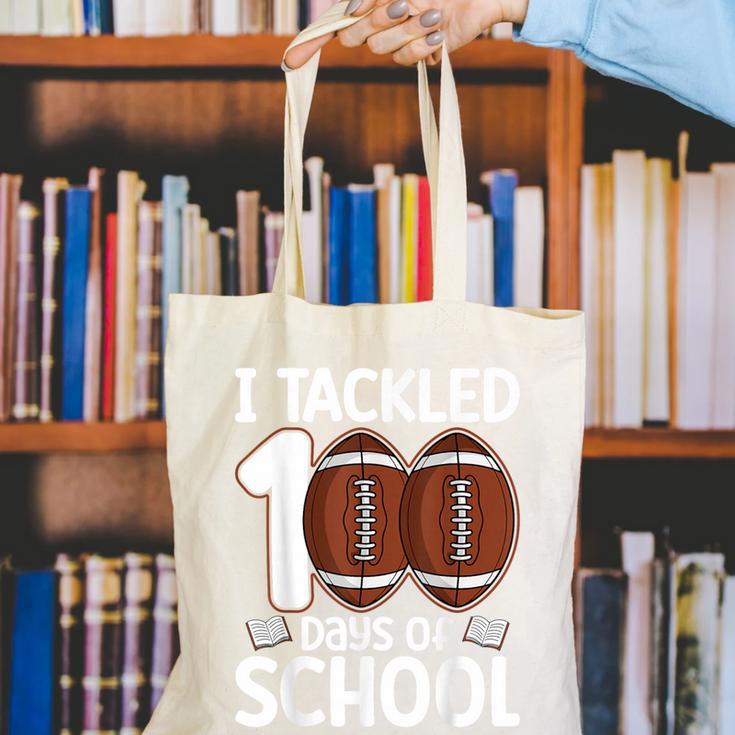 I Tackled 100 Days Of School Baseball Player Kids Teacher Canvas Tote Bag