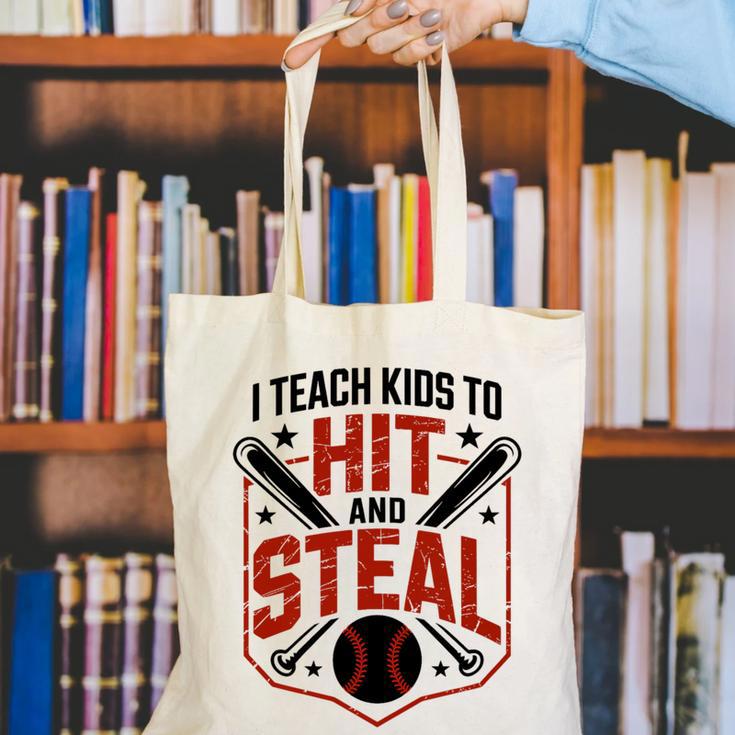 I Teach Kids To Hit And Steal Baseball Softball Coach Premium Tri-Blend Canvas Tote Bag I Teach Kids To Hit And Steal Baseball Softball Coach Premium Tri-Blend Canvas Tote Bag