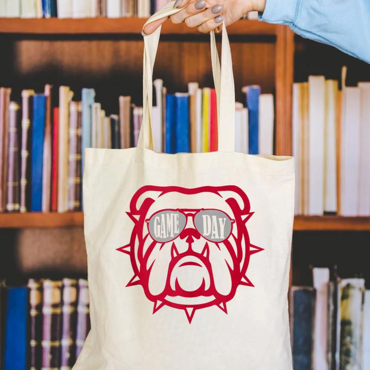 Team Go Dawgs Back To School Canvas Tote Bag