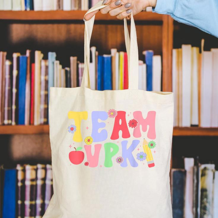 Team VPK First Day Of VPK Back To School VPK Canvas Tote Bag Team VPK First Day Of VPK Back To School VPK Canvas Tote Bag