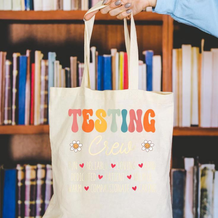 Testing Crew Appreciation Week Back To School Canvas Tote Bag