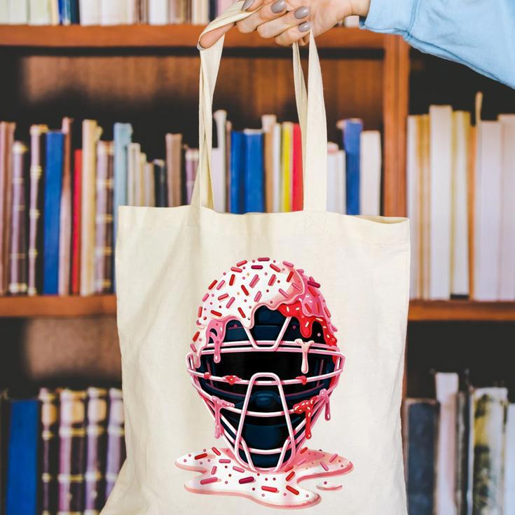 Valentine Baseball Catcher Mask Ice Cream Drip Tee For Boys Canvas Tote Bag Valentine Baseball Catcher Mask Ice Cream Drip Tee For Boys Canvas Tote Bag