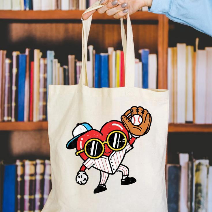 Valentines Day Baseball Heart Gloves Cute Boys Kid Youth Men Canvas Tote Bag Valentines Day Baseball Heart Gloves Cute Boys Kid Youth Men Canvas Tote Bag
