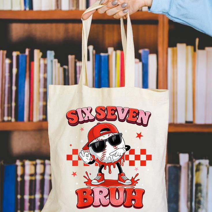 Valentines Day Baseball Six Seven 67 Meme Heart Baseball Dab Canvas Tote Bag