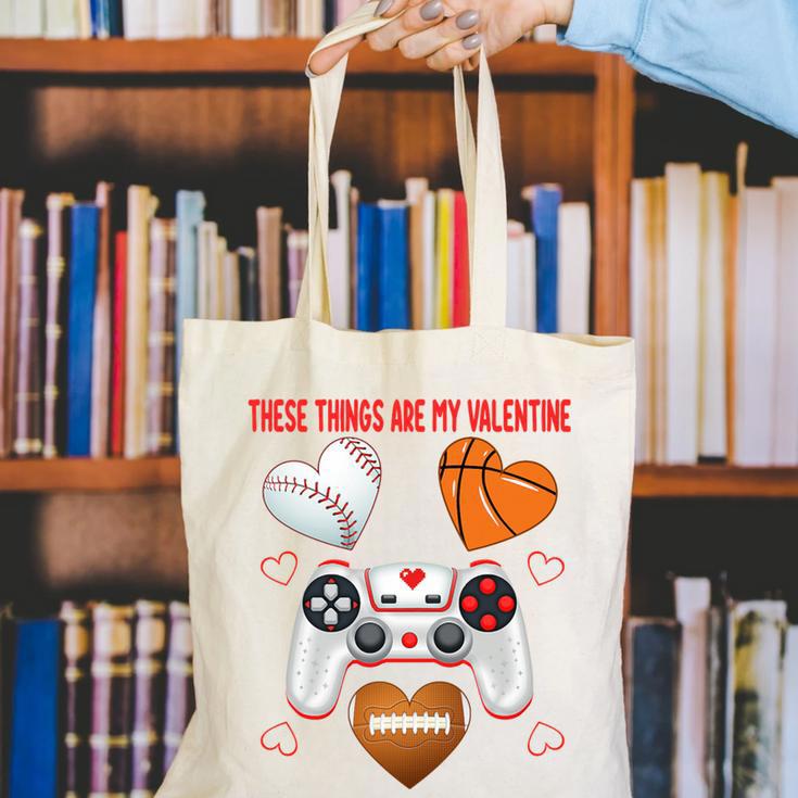 Valentines Day Boys Men Hearts Gaming Football Baseball Love Premium Tri-Blend Canvas Tote Bag