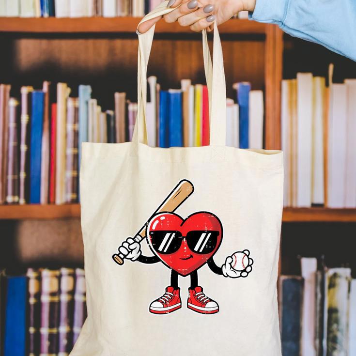 Valentines Day Heart Baseball Player Sports Boys Kids Men Canvas Tote Bag Valentines Day Heart Baseball Player Sports Boys Kids Men Canvas Tote Bag