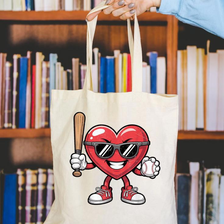 Valentines Day Heart Playing Baseball Boys Men Kids Girls Canvas Tote Bag Valentines Day Heart Playing Baseball Boys Men Kids Girls Canvas Tote Bag