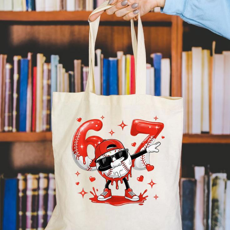 Valentines Day Six Seven Baseball 6 7 Meme Dab Heart Boys Canvas Tote Bag