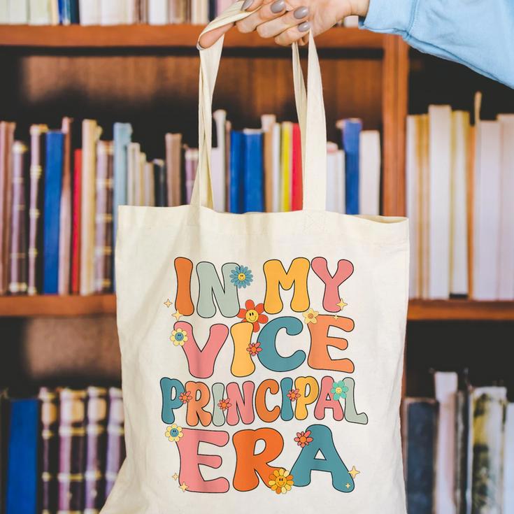 In My Vice Principal Era Groovy Back To School VicePrincipal Canvas Tote Bag In My Vice Principal Era Groovy Back To School VicePrincipal Canvas Tote Bag