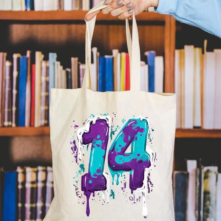 Vintage Baseball 14 Number Canvas Tote Bag Vintage Baseball 14 Number Canvas Tote Bag
