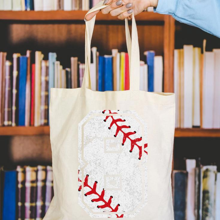 Vintage Baseball 8 Jersey Number 8 Canvas Tote Bag Vintage Baseball 8 Jersey Number 8 Canvas Tote Bag