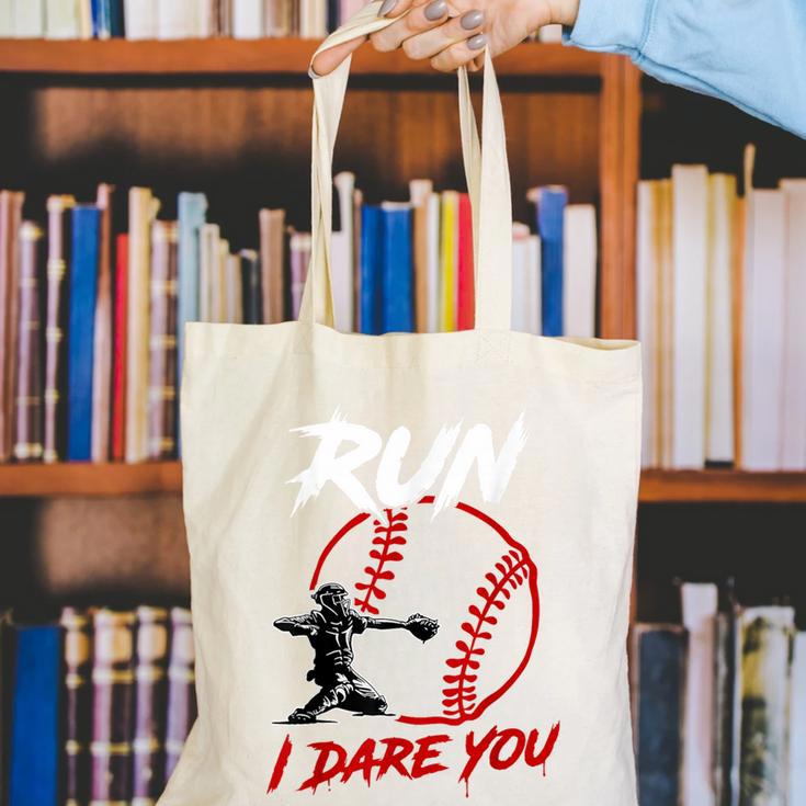 Vintage Baseball Catcher Boys Go Ahead Run I Dare You Canvas Tote Bag Vintage Baseball Catcher Boys Go Ahead Run I Dare You Canvas Tote Bag