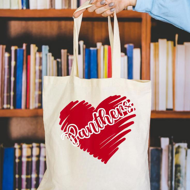 Vintage Panthers School Sports Name Spirit Go Back To School Canvas Tote Bag