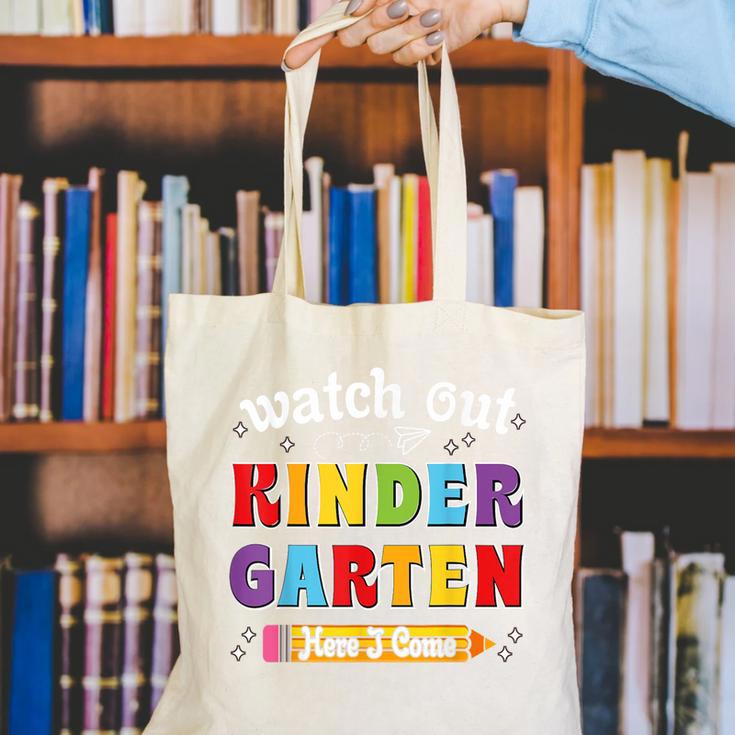 Watch Out Kindergarten Here I Come Back To School Canvas Tote Bag Watch Out Kindergarten Here I Come Back To School Canvas Tote Bag