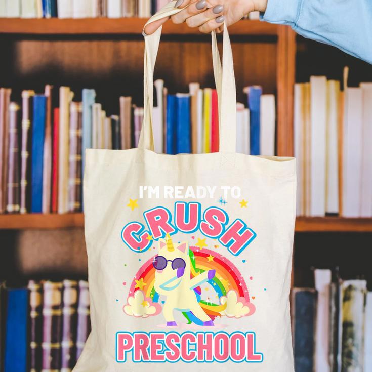 Welcome Back To School Unicorn Crushing Preschool Canvas Tote Bag